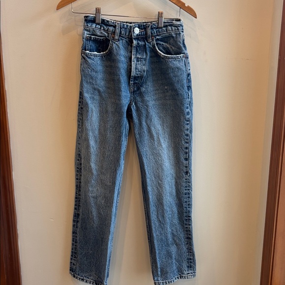 Zara Button Fly Straight Leg Jeans - Picture 2 of 5
